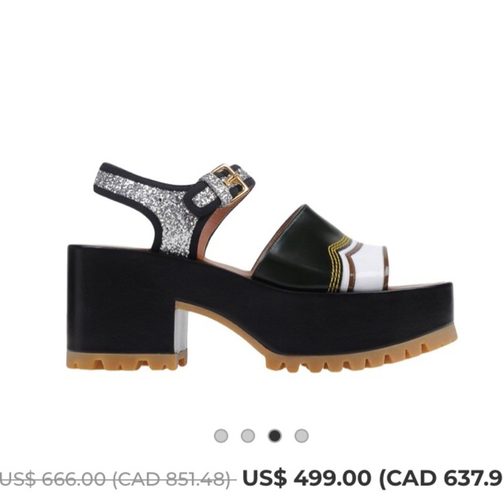 Marni black platform sandals glitter 38 39 8 8.5 9